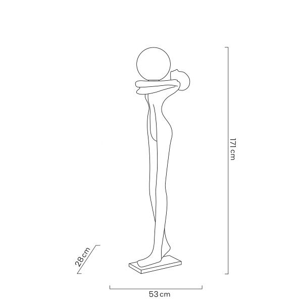 Lampa podłogowa HUMAN MOON - włókno szklane, szkło - Moosee
